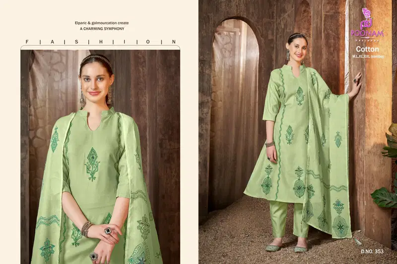 Cotton By Poonam Anarkali Cotton A line Kurti Bottom With Dupatta Orders In India